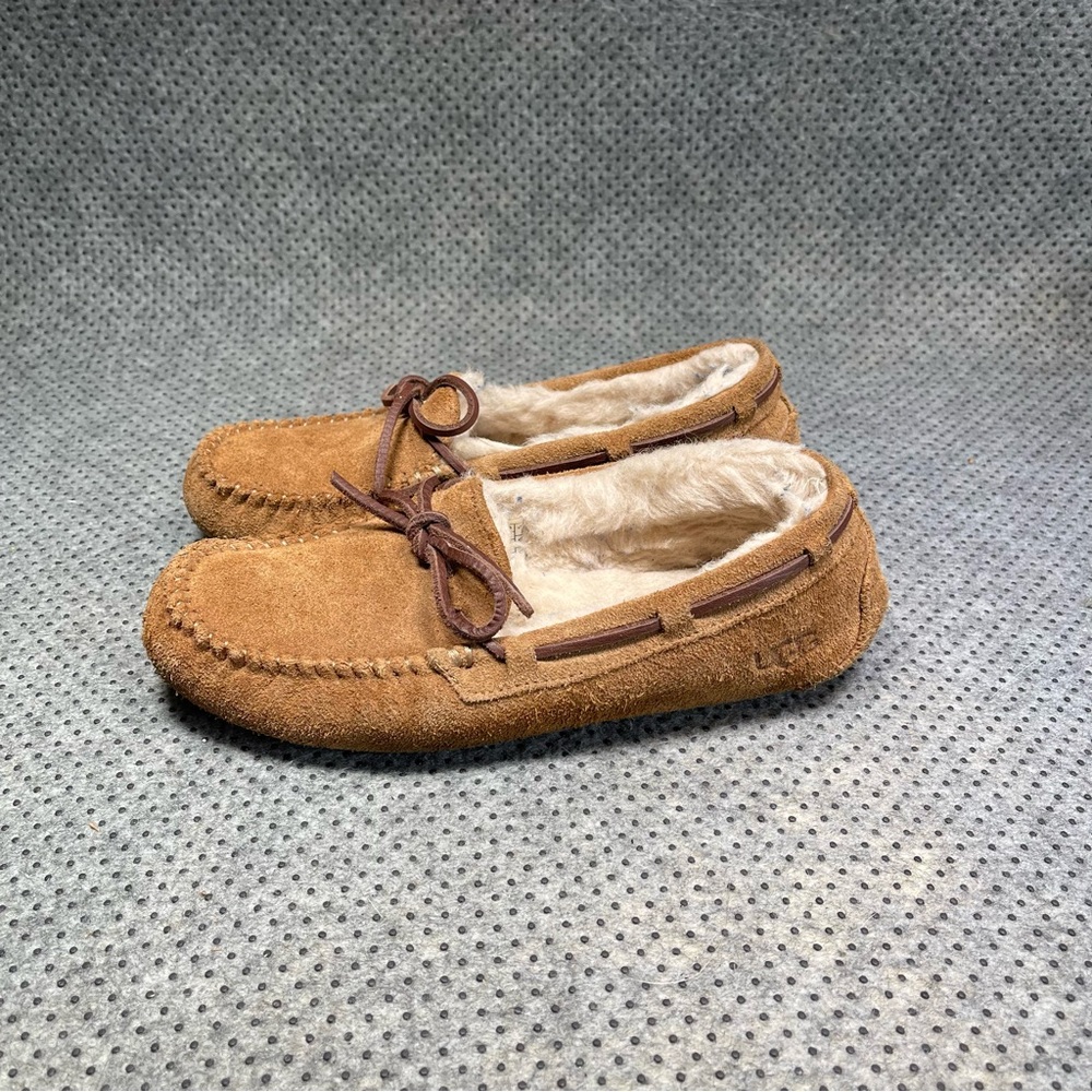 UGG Tan Suede Flats with Cozy Lining